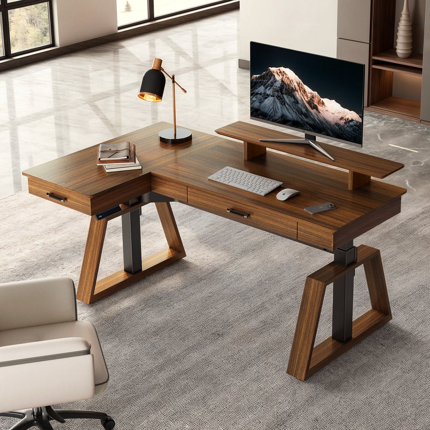 Ark Pro L-Shaped Standing Desk (63"x23")