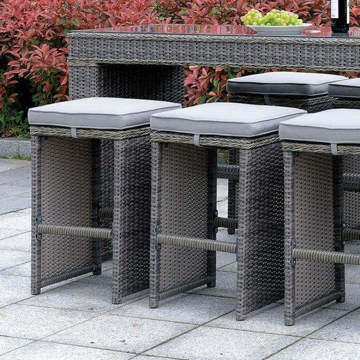 Ismay Bar Stool Outdoor Bench Gray