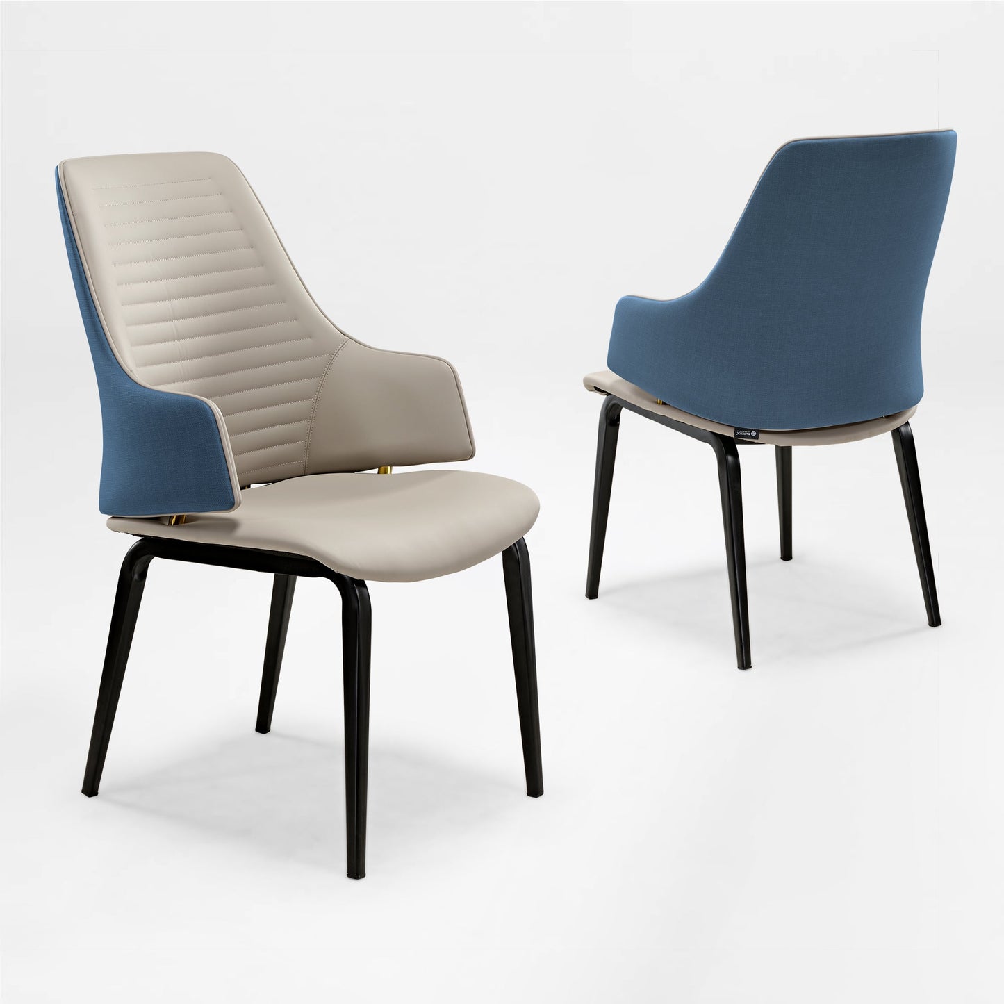 Juliet, Dining Arm Chairs Set of 2, Brown/Blue