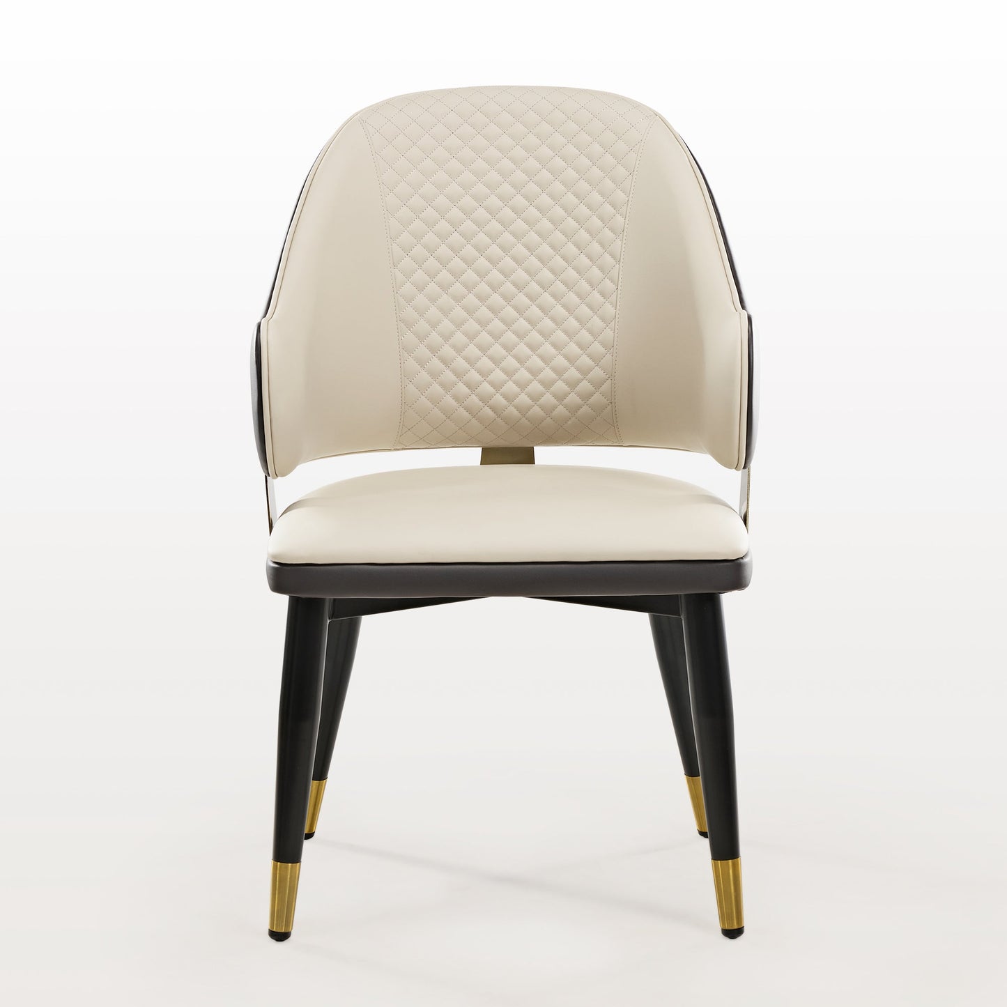 Anareli, Upholstered Dining Arm Chairs Set of 2,Beige & Dark Brown