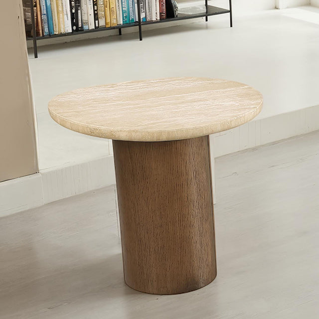 Nolfi Side Table Yellow Travertine