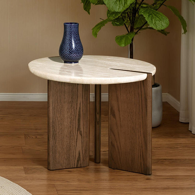 Olney Side Table Yellow Travertine