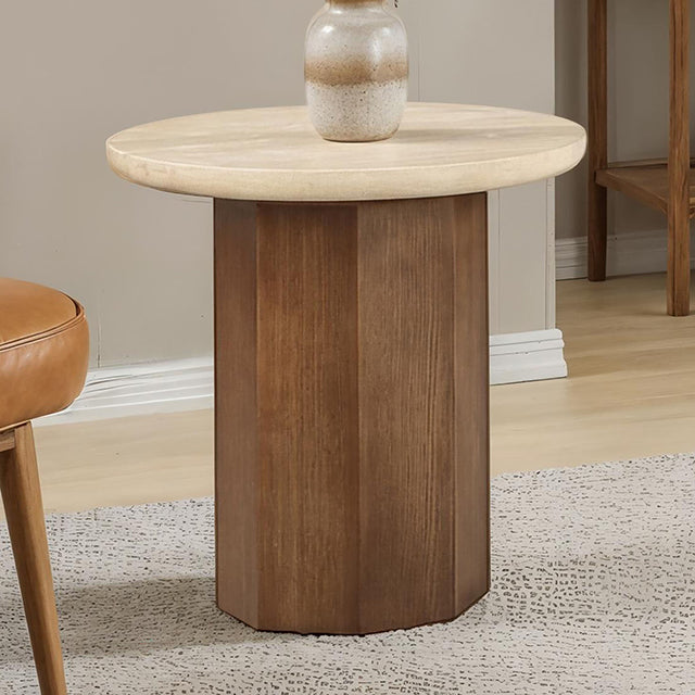Florian Side Table Yellow Travertine