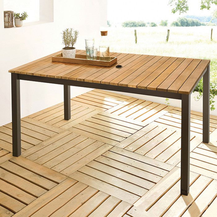 Mackay Patio Dining Table Outdoor Table Gun Metal
