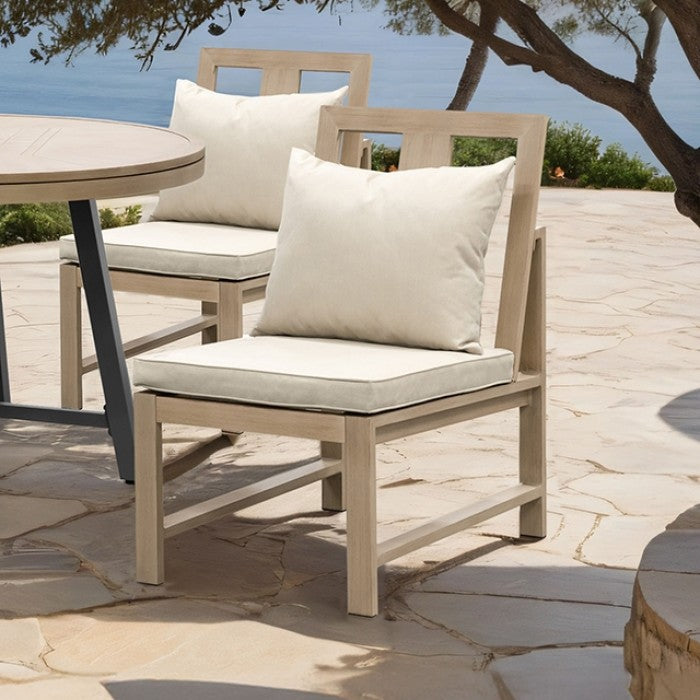 Bordeaux Armless Chair Outdoor Chair Natural