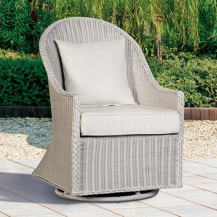 Tomohon Swivel Wicker Chair Outdoor Chair White