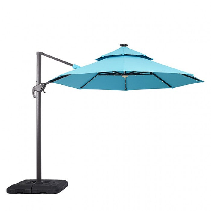 Nuti 10 Ft Round Umbrella w/ LED Light Umbrella Teal