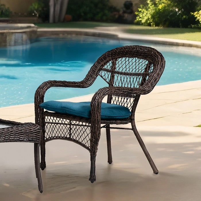 Oliveri Wicker Stacking Chair - 2Pc/Stack Outdoor Chair Brown