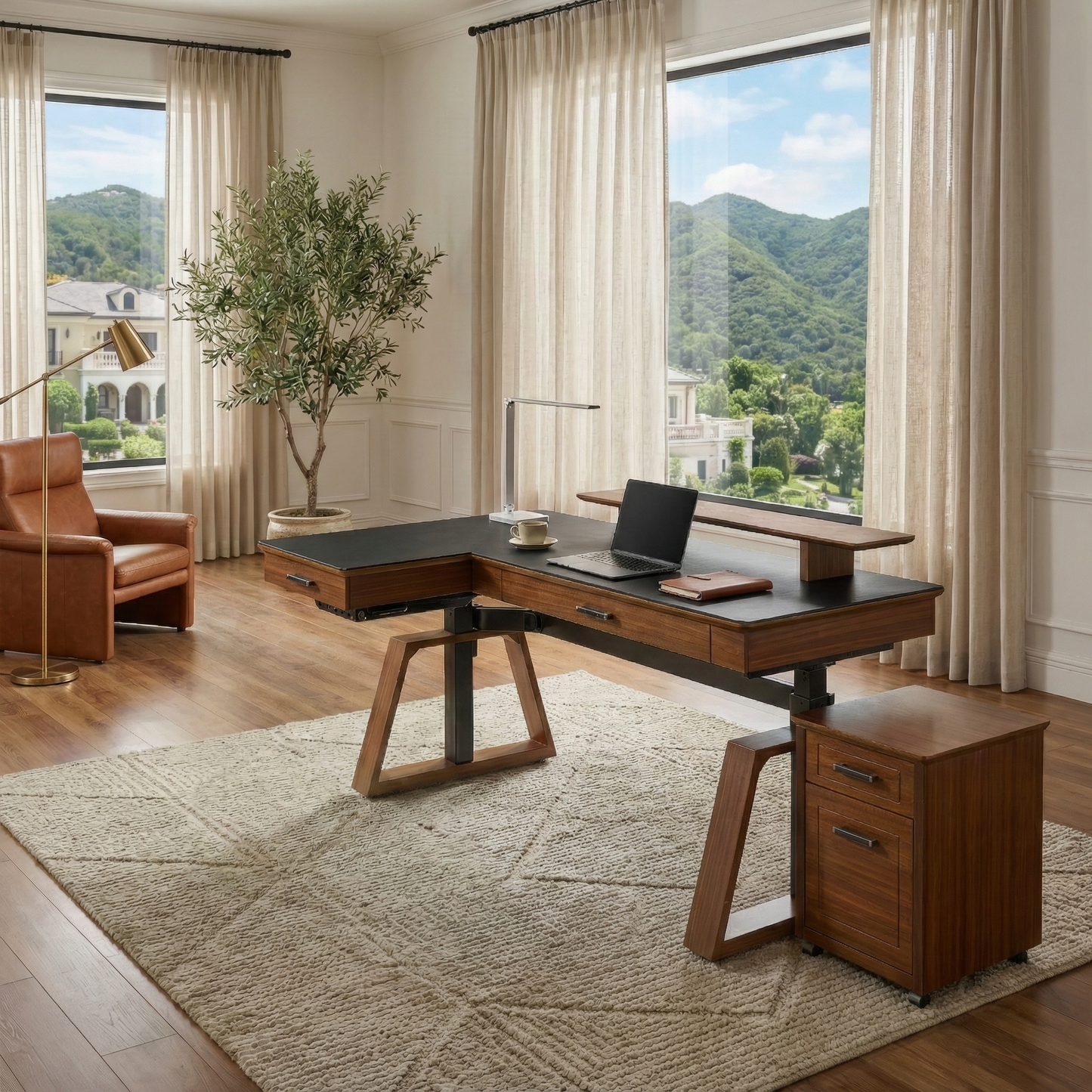 Executive Office Set: Ark Standing Desk & Premium Executive Chair