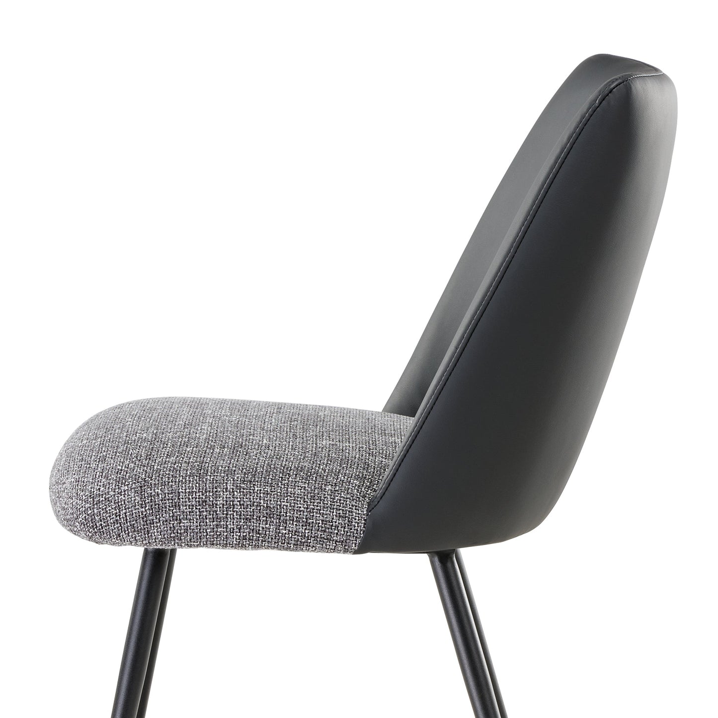 Solace, Upholstered Dining Side Chairs Set of 2, Black Gray