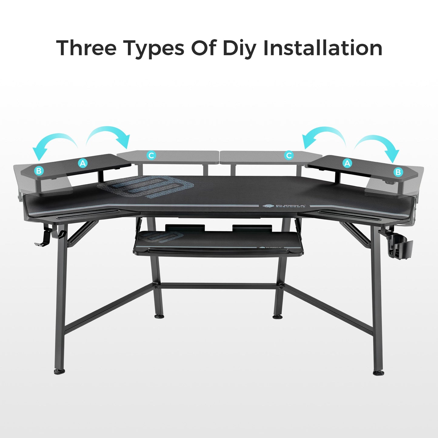 Aero Wing Shaped Studio Desk (73"x23")