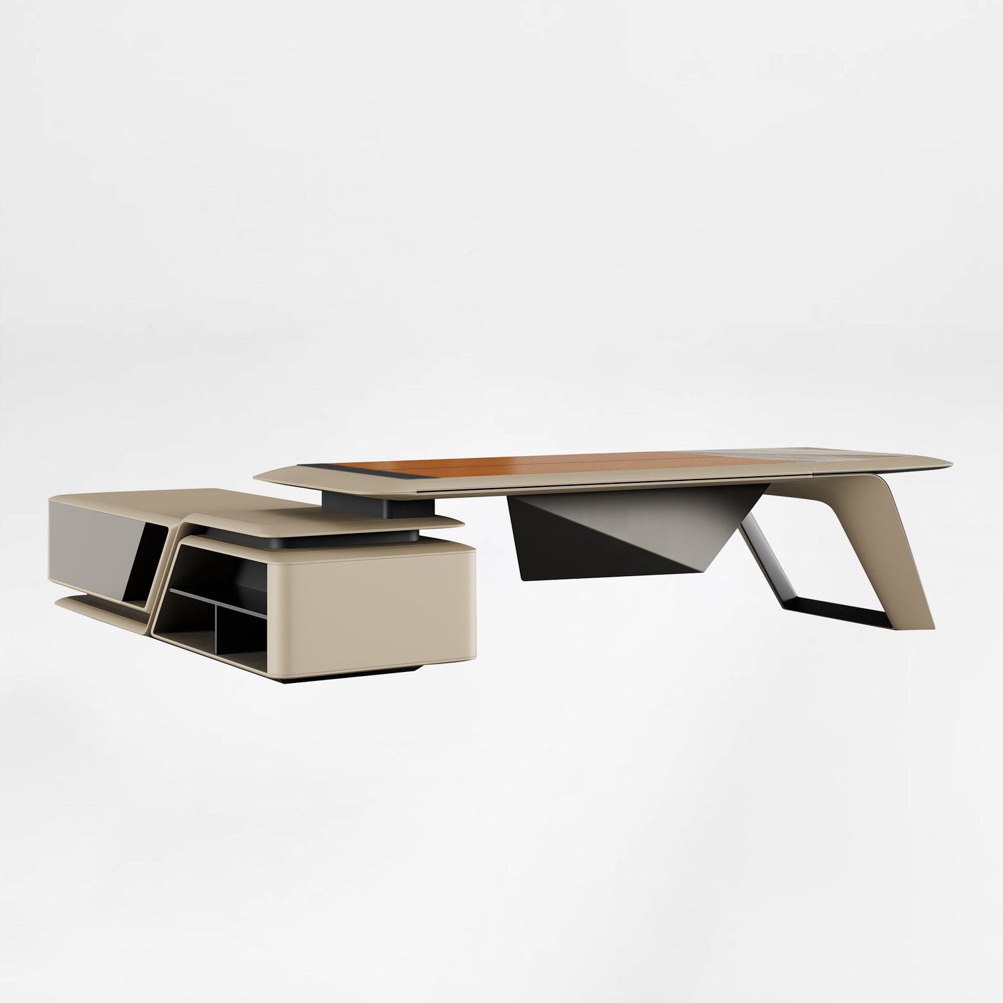 Zen Lunar, Executive Desk & Bookcase