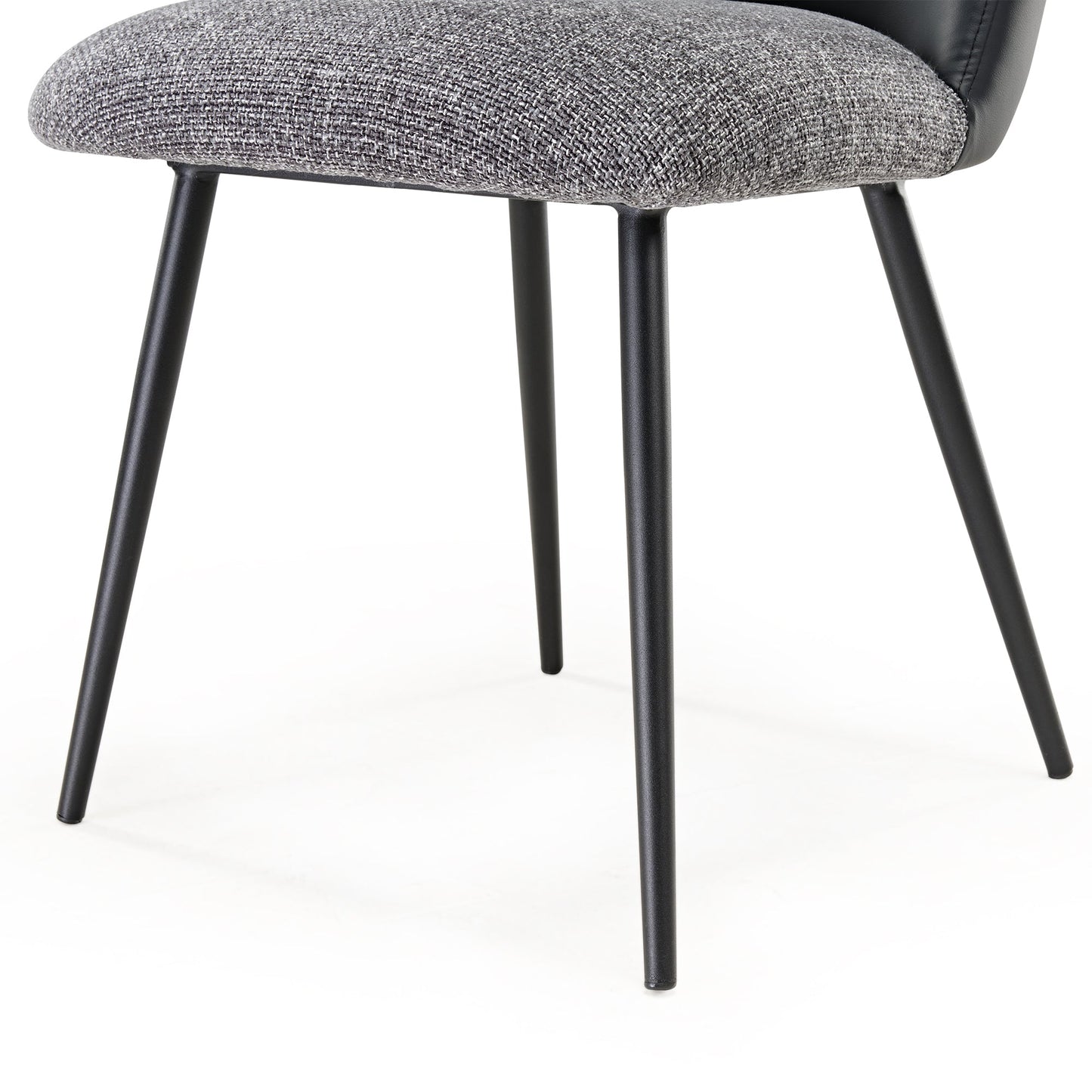 Solace, Upholstered Dining Side Chairs Set of 2, Black Gray