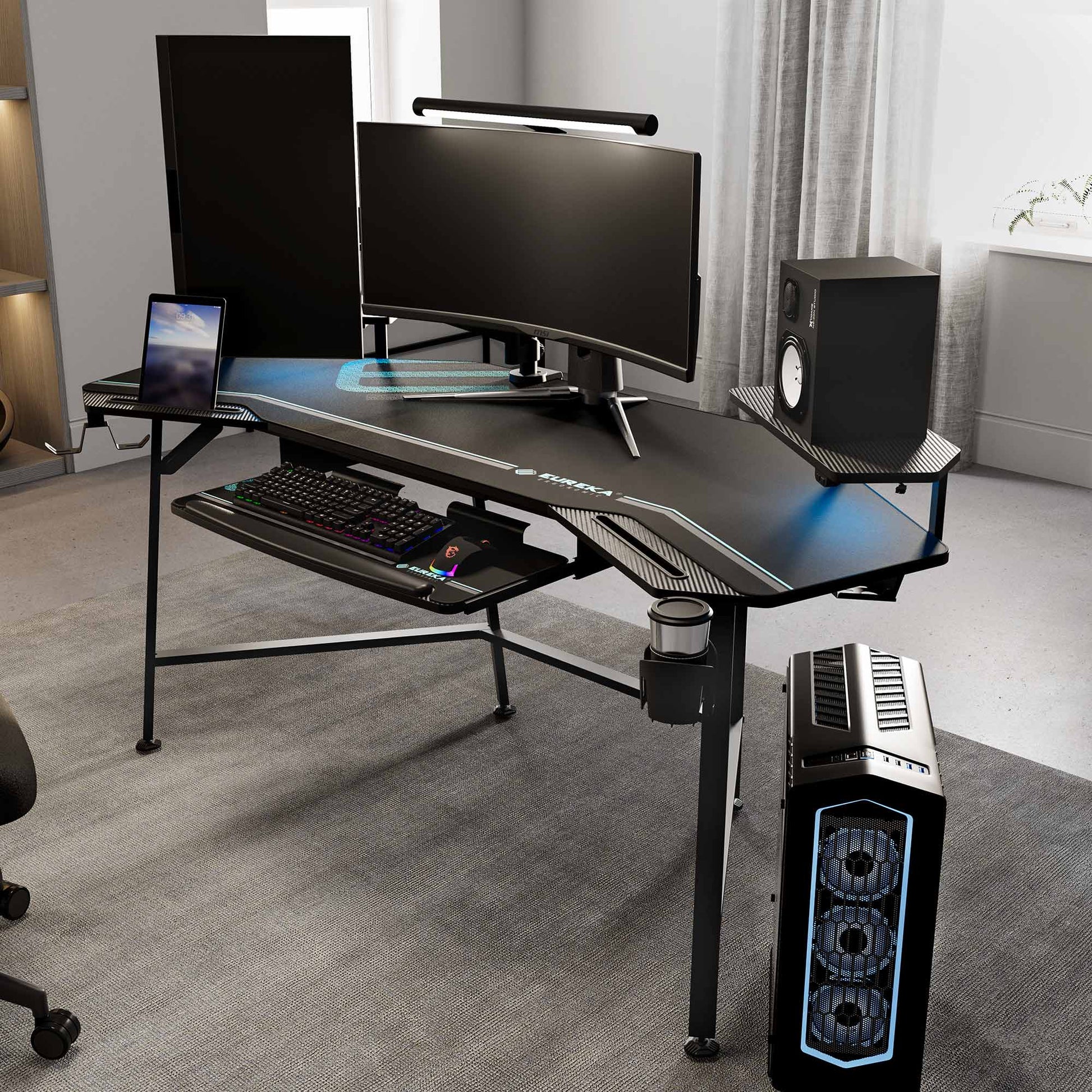 Aero Wing Shaped Studio Desk (73"x23")