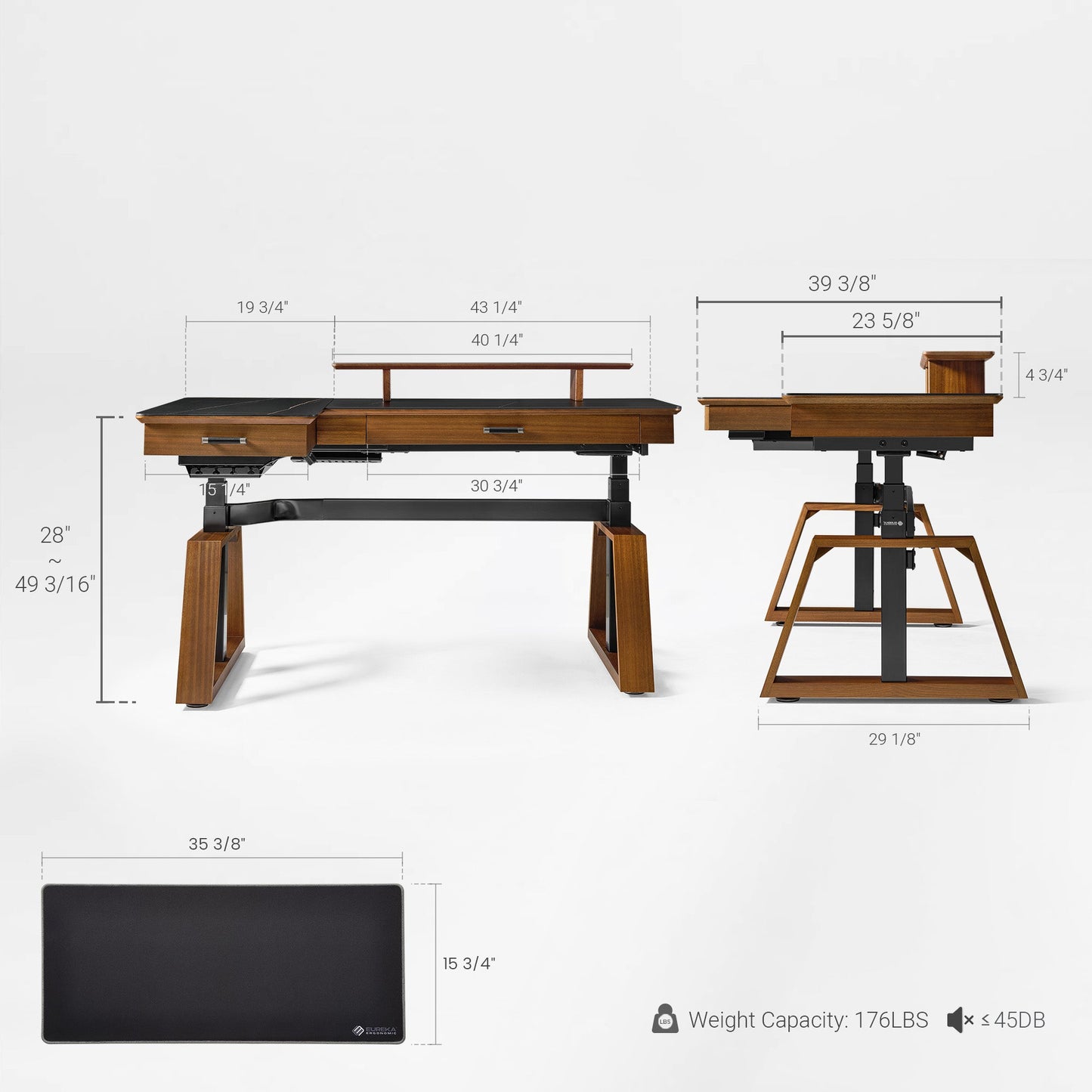 Executive Office Set:  Ark Standing Desk & Premium Executive Chair
