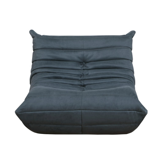 Seven plush floor chair in charcoal microfiber, front view