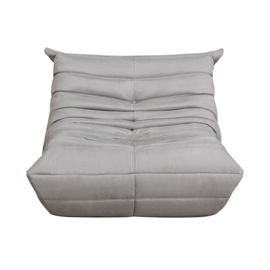Seven plush floor chair in gray microfiber, front view