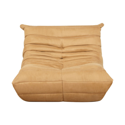 Seven plush floor chair in yellow microfiber, front view