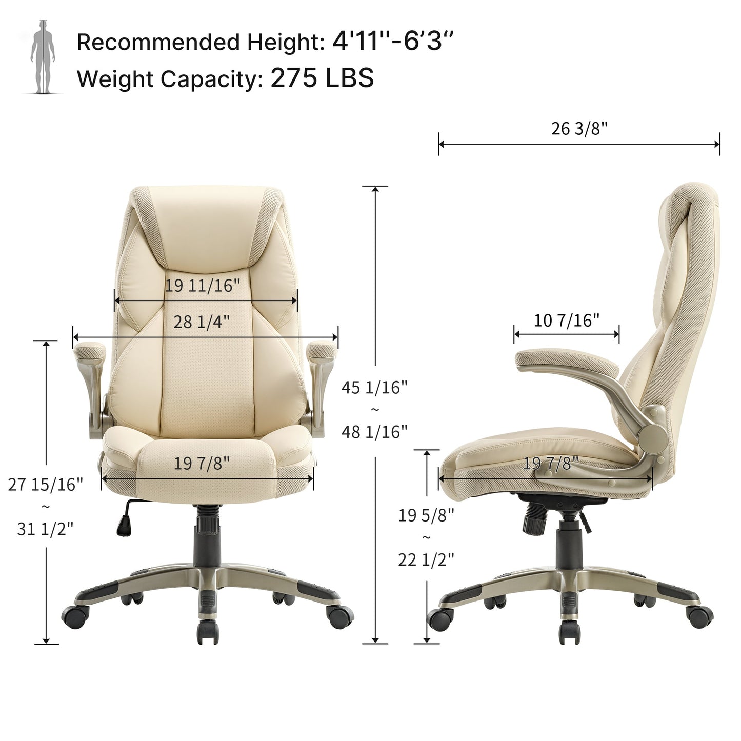 Executive Office Set：Ark EL Standing Desk, Chair & Storage