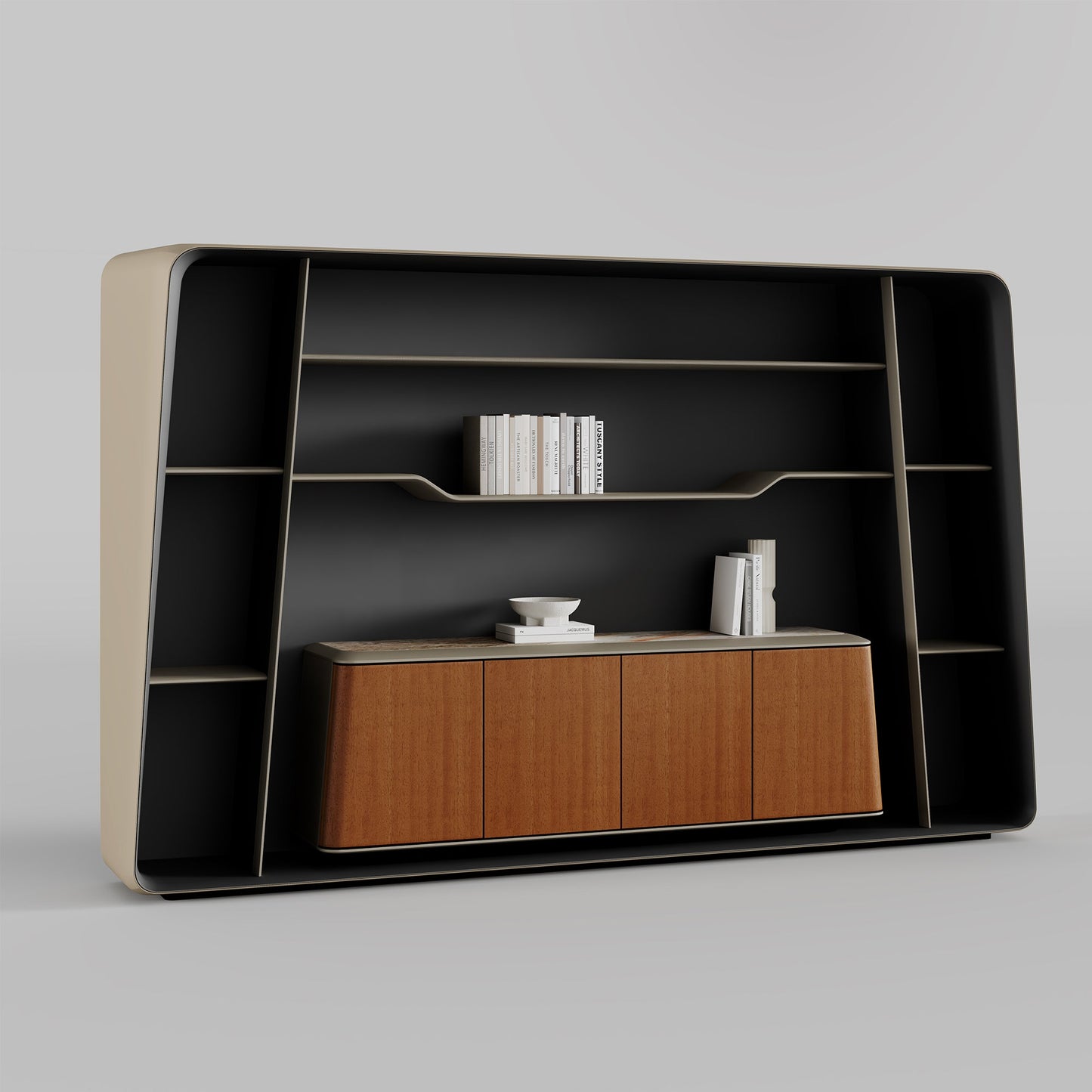 Zen Lunar, Executive Desk & Bookcase