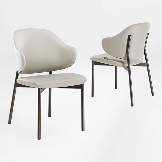 Noble, Upholstered Dining Side Chairs Set of 2, Gray
