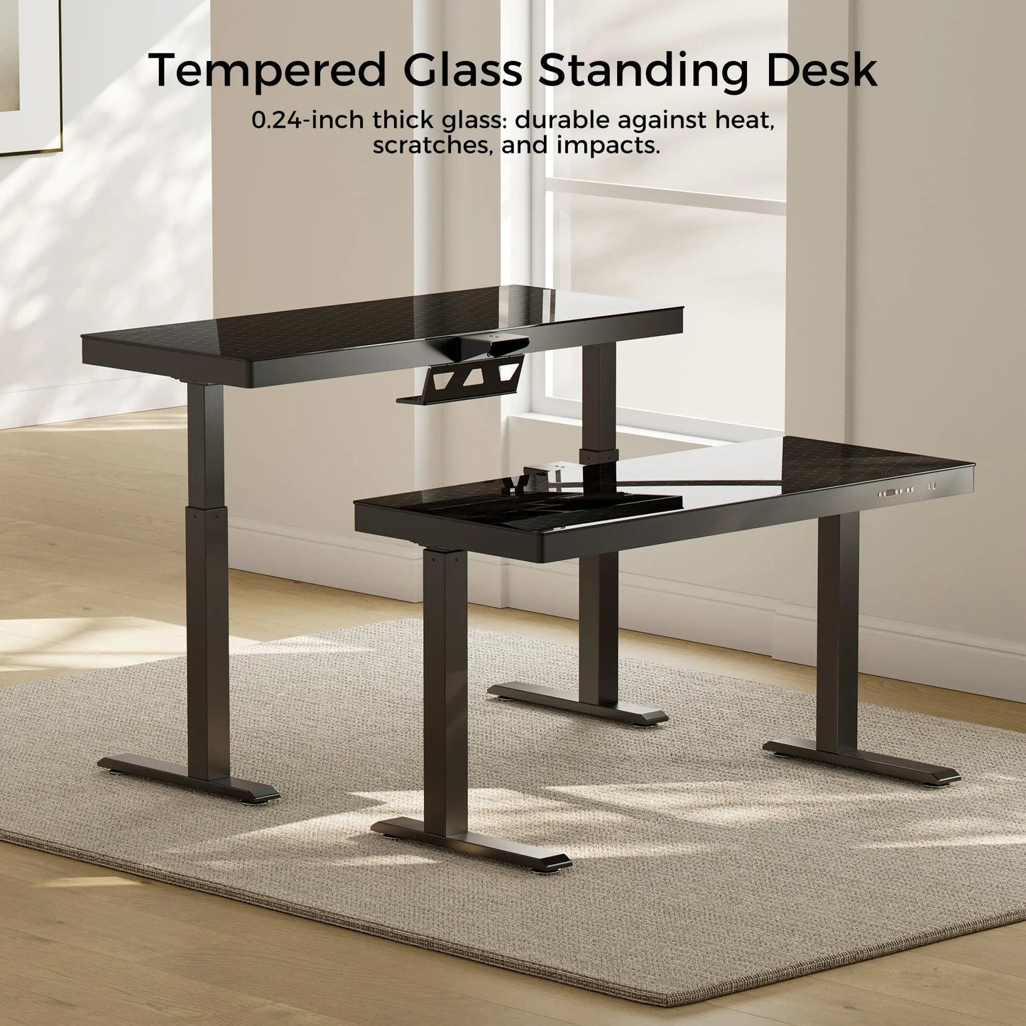 GTG-G55, Glass Desktop Gaming Standing Desk (55"x23")