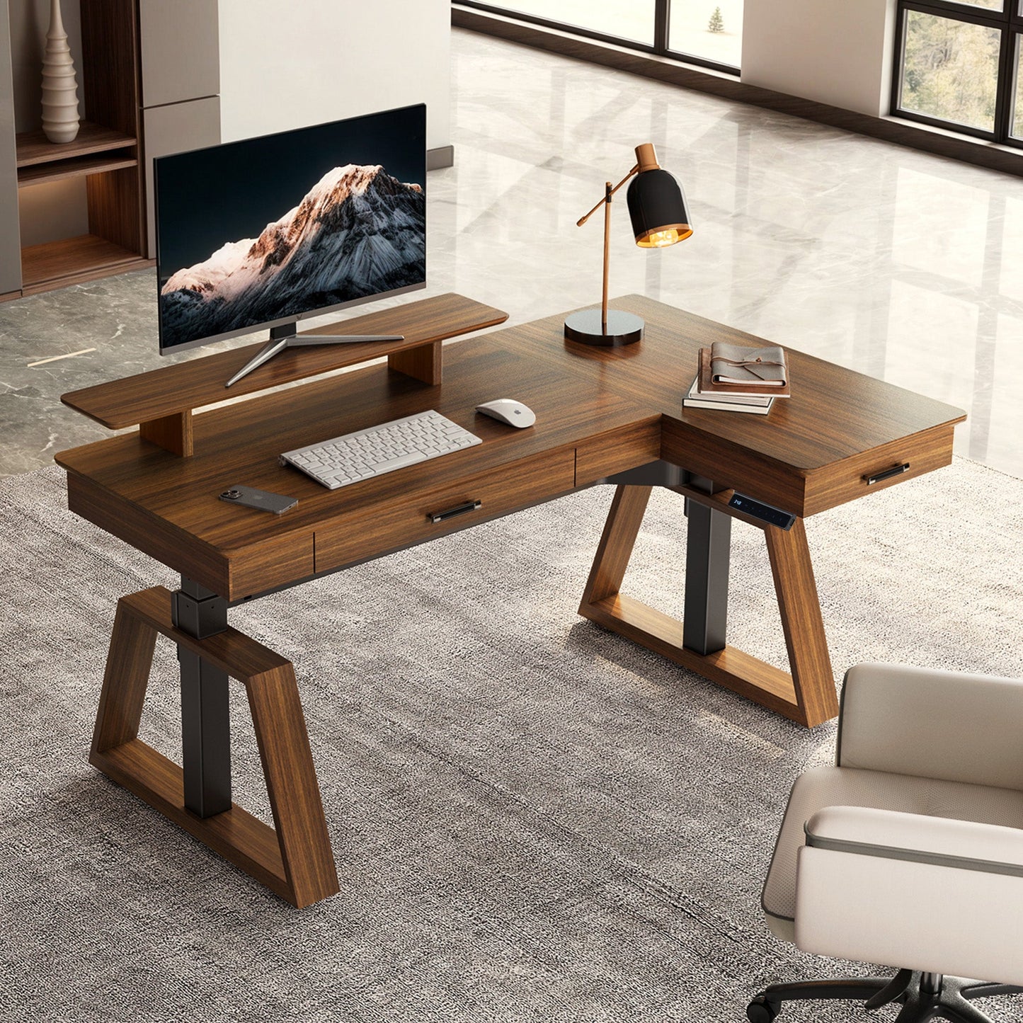 Ark Pro L-Shaped Standing Desk (63"x23")