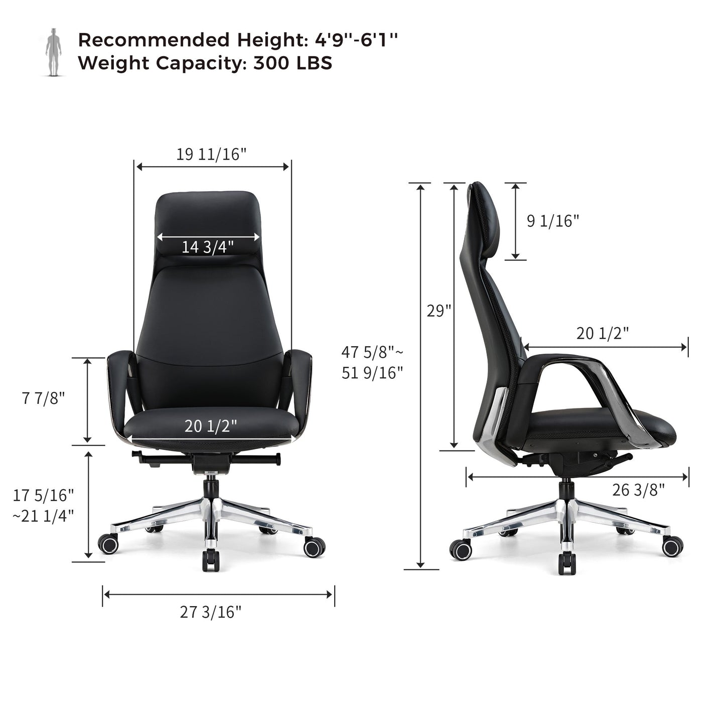 Executive Office Set: Ark X Standing Desk & Executive Office Chair