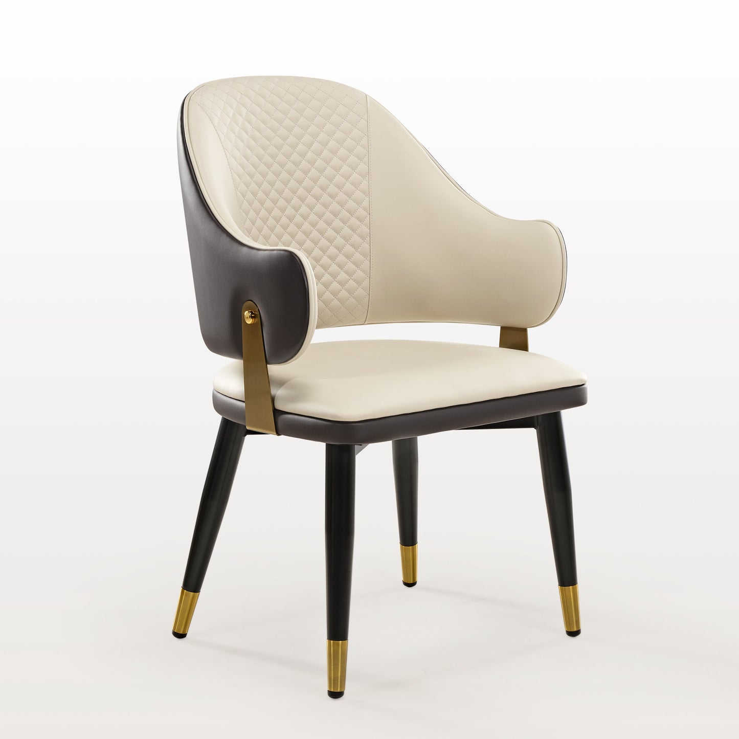 Anareli, Upholstered Dining Arm Chairs Set of 2,Beige & Dark Brown