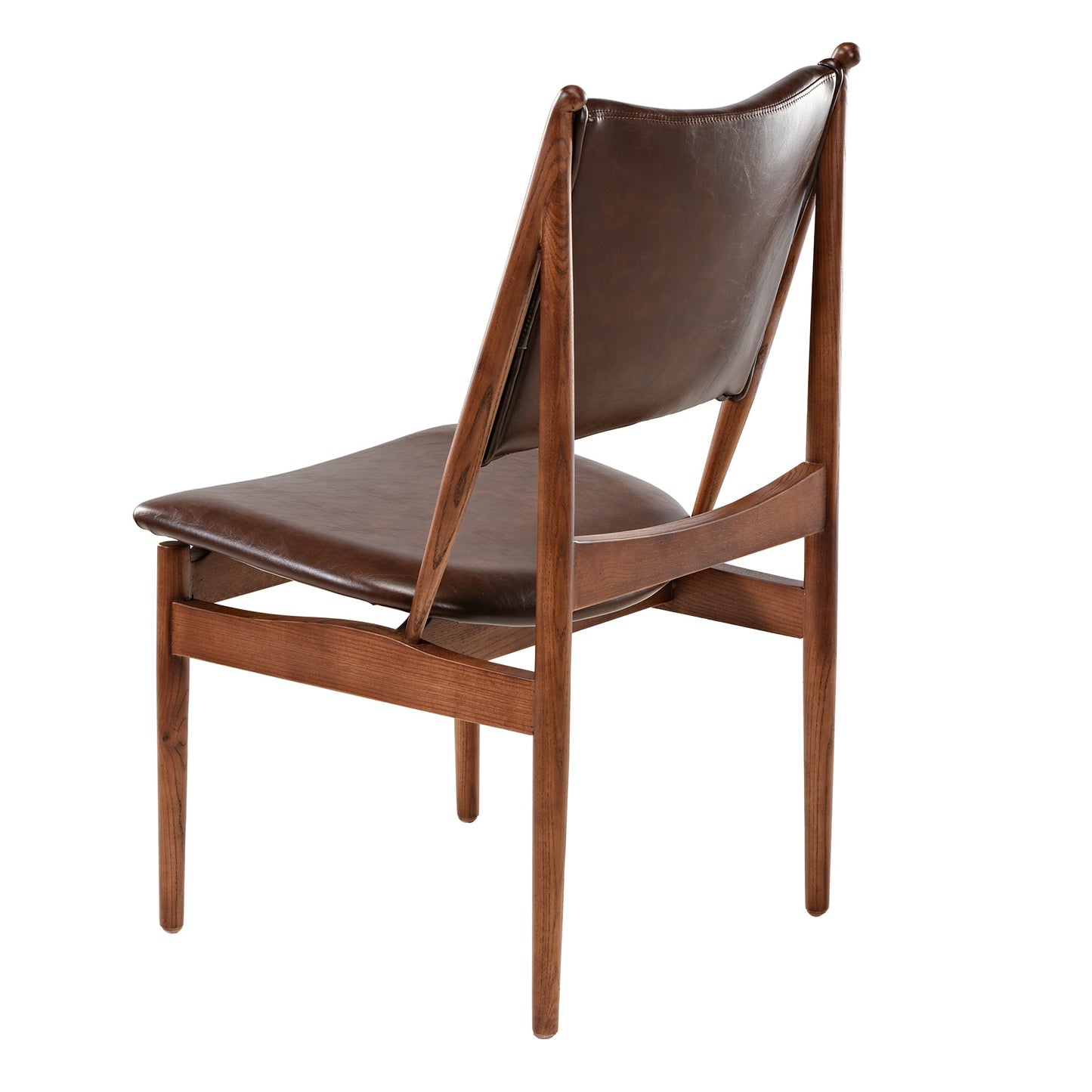 Lavish, Solid Wood Dining Side Chairs Set of 2, Brown