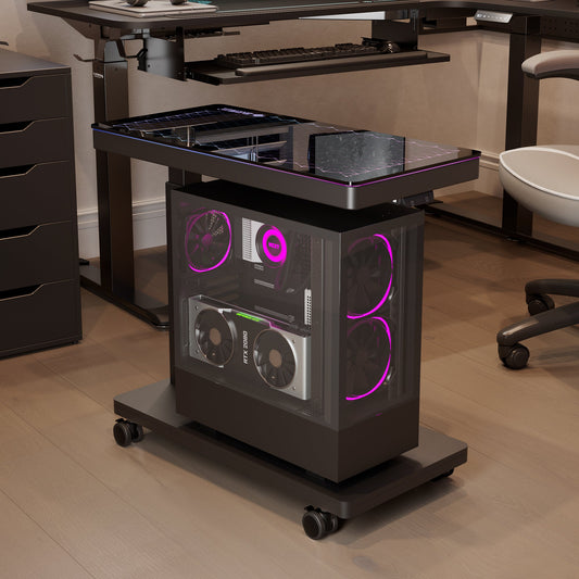 Height-Adjustable Illuminated Panel CPU Cart