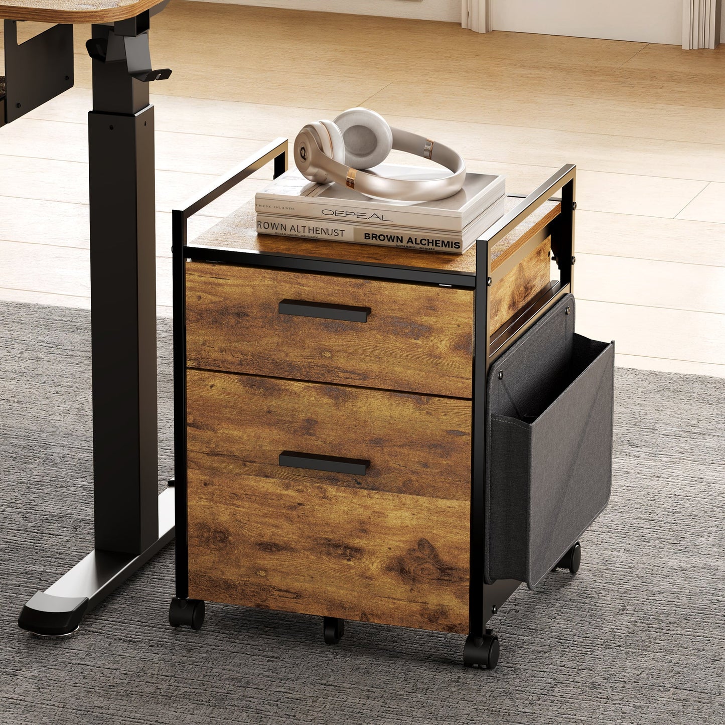 23" Rolling File Cabinet with Drawer