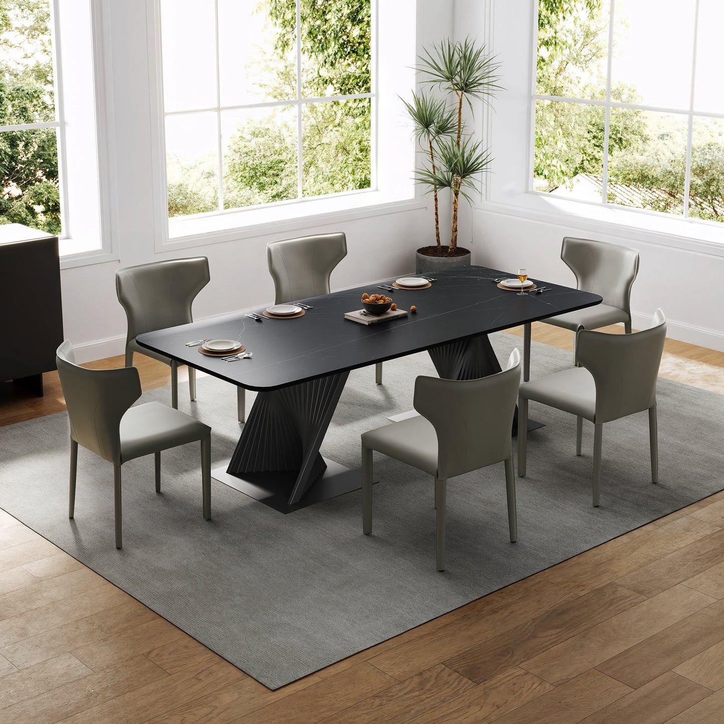 Majestic, Dining Side Chairs Set of 2, Gray