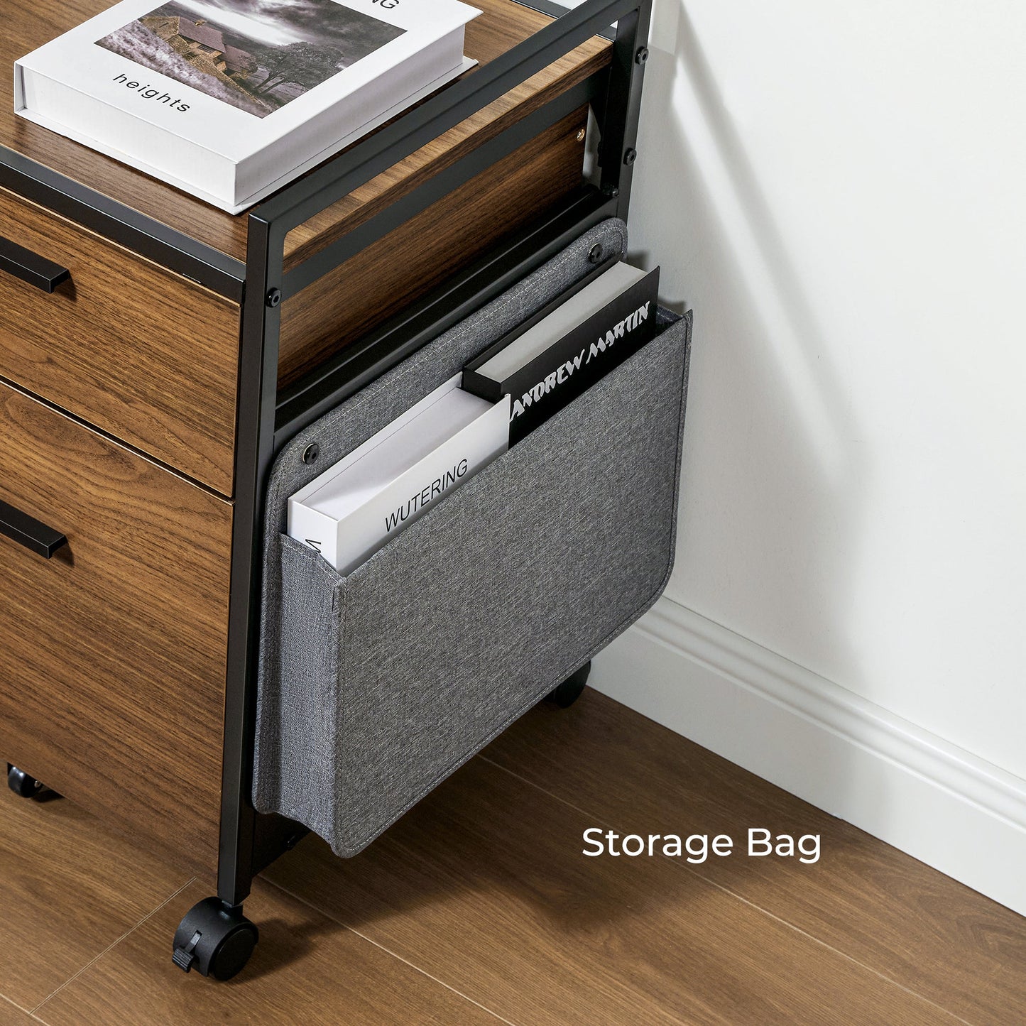 23" Rolling File Cabinet with Drawer
