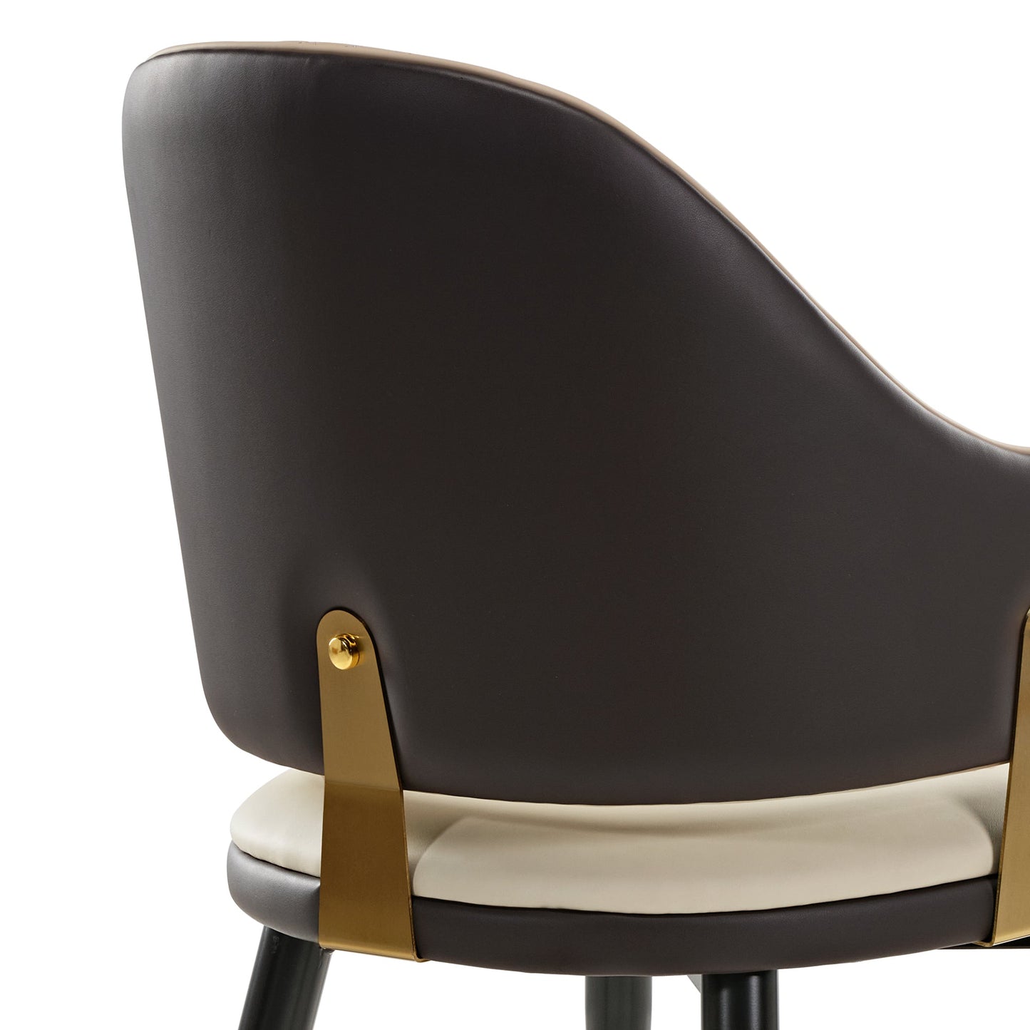 Anareli, Upholstered Dining Arm Chairs Set of 2,Beige & Dark Brown