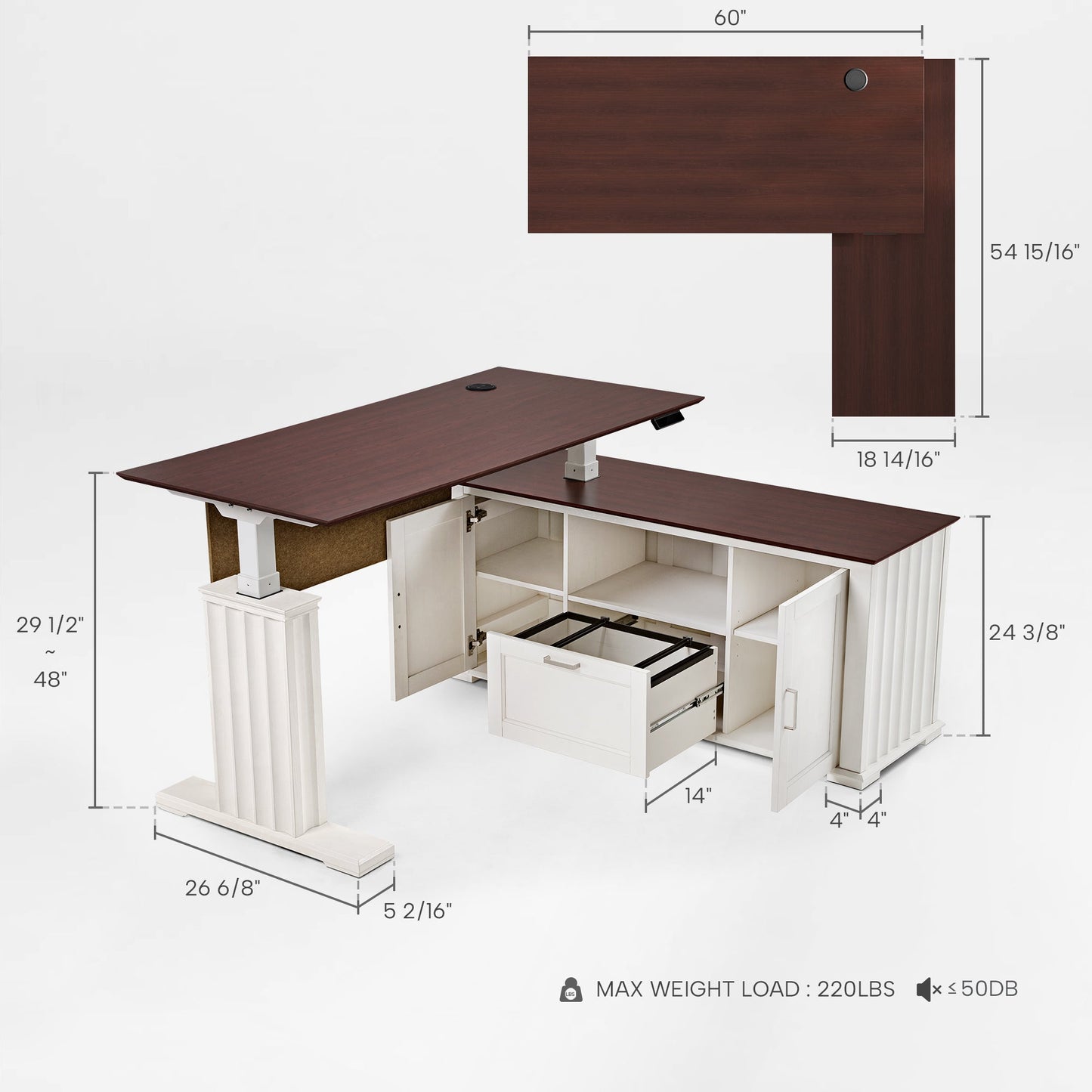 Executive Office Set：Ark ES Standing Desk, Chair & Storage