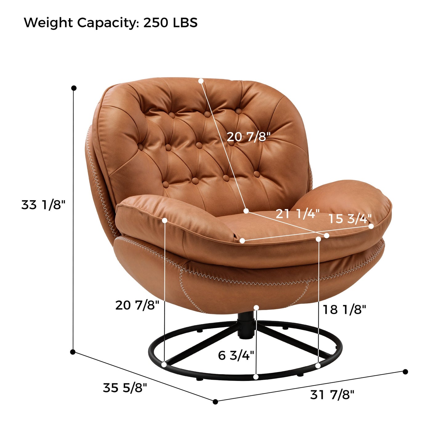 Camden, Modern Swivel Lounge Chair