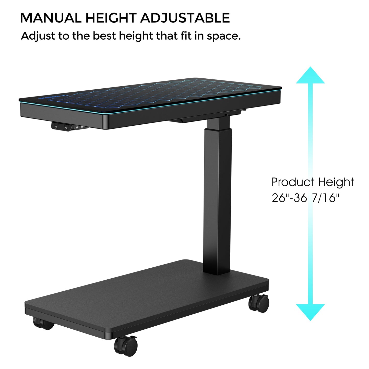 Height-Adjustable Illuminated Panel CPU Cart