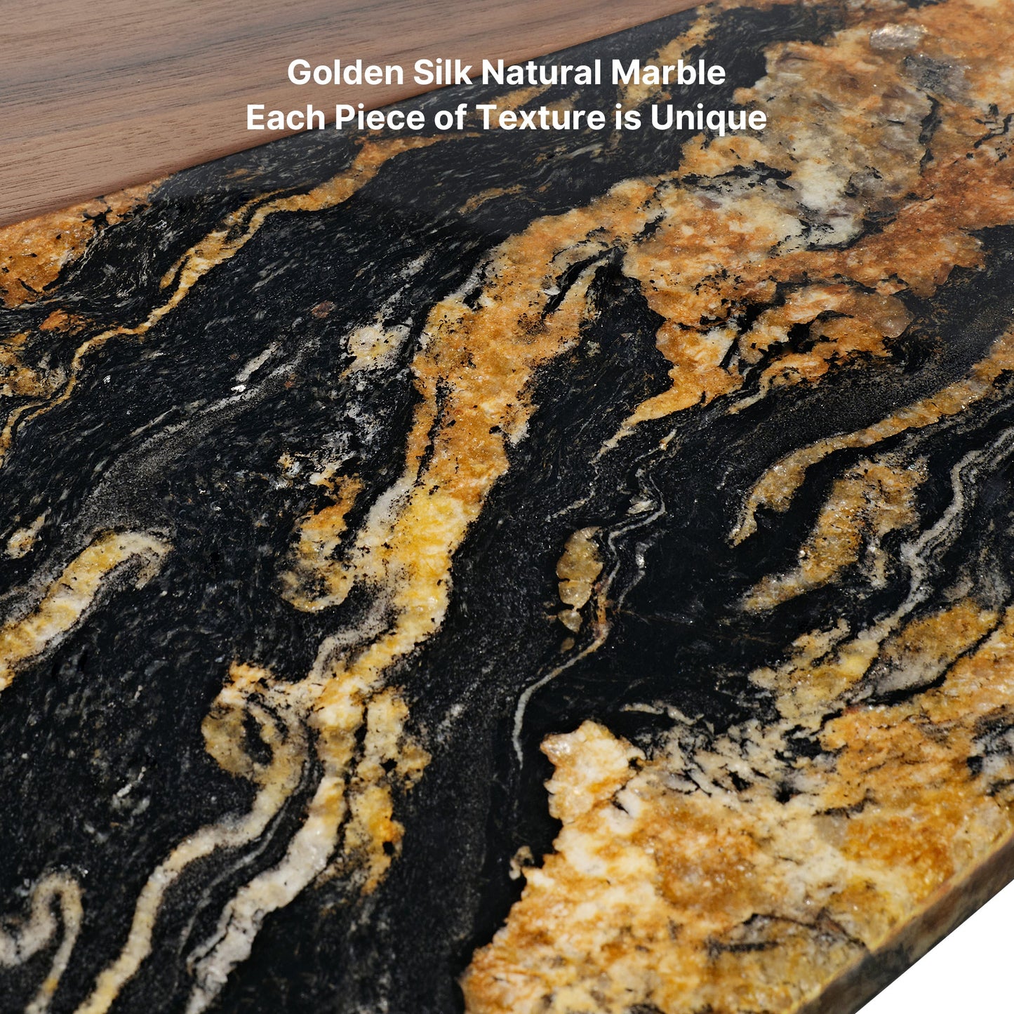 [Coming Soon] Magma, Natural Marble & Wood Top Office Desk (86"x37")