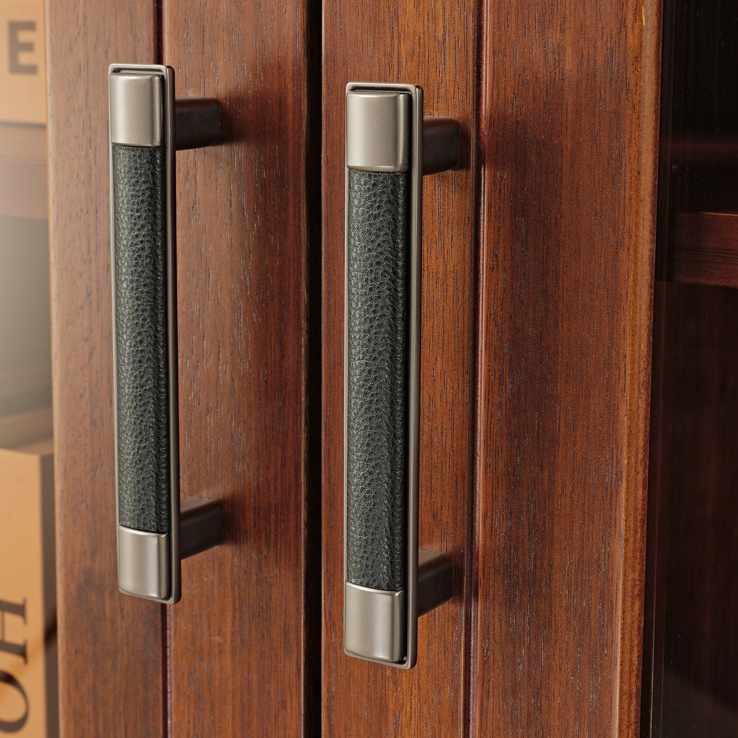 72'' Storage Bookcase with Doors and Shelves, Walnut