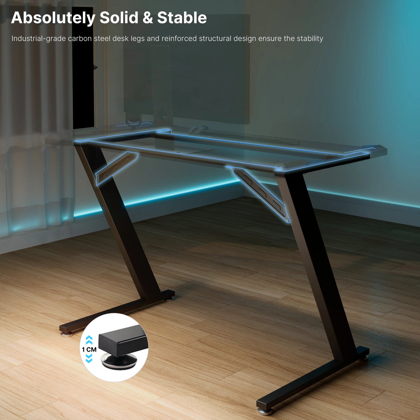 Gaming Desk with Z-shaped Legs (44"x24")