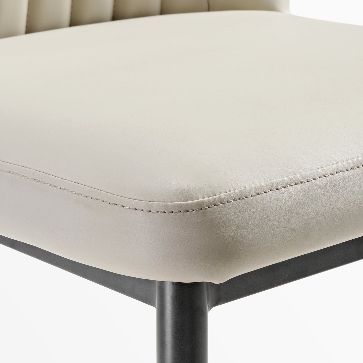 Chic, Upholstered Dining Side Chair Set of 2, Off-White