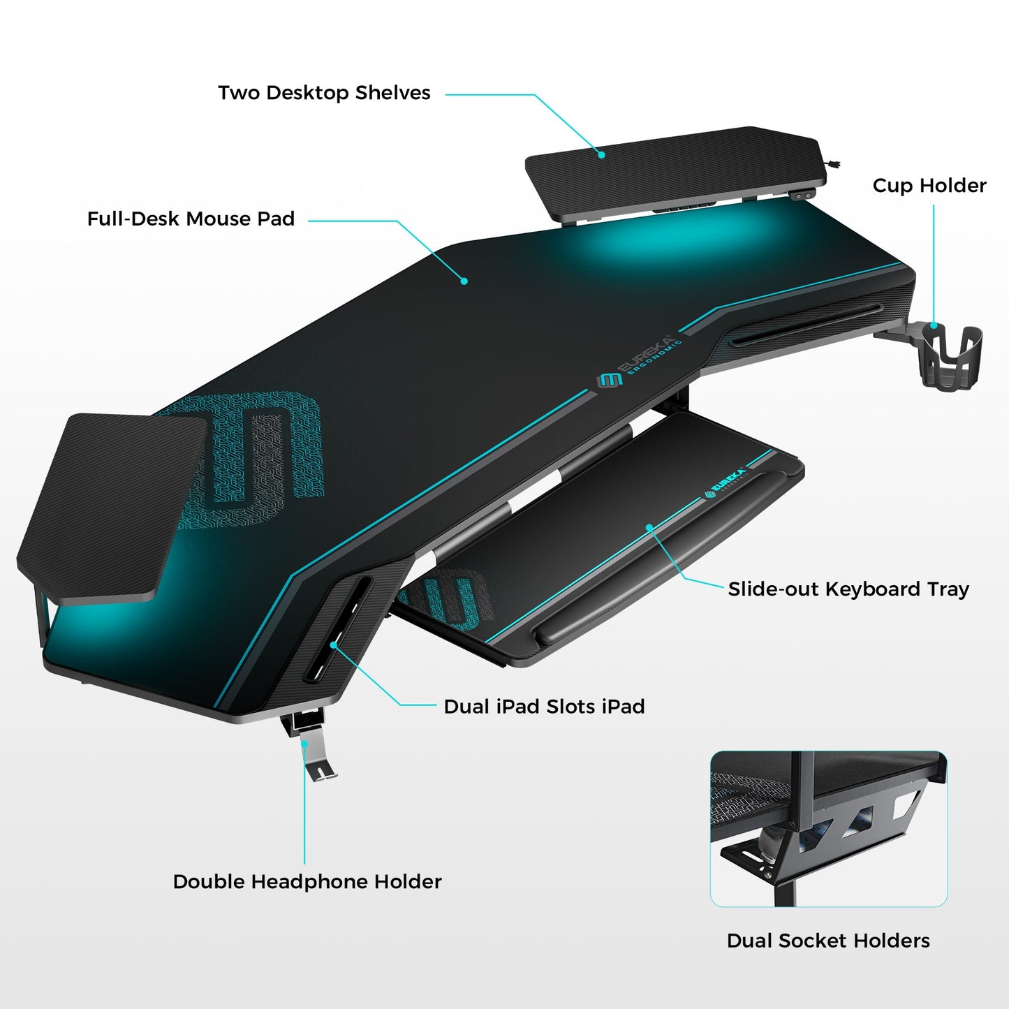 Aero Wing Shaped Studio Desk (73"x23")