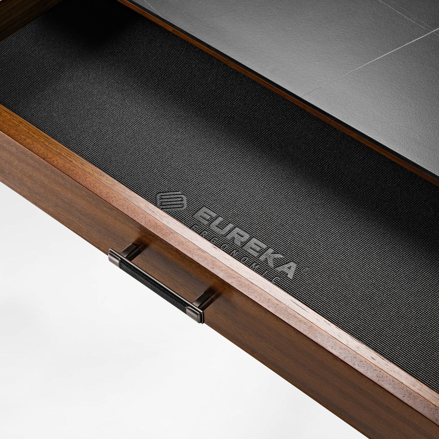 Ark Pro L-Shaped Standing Desk (Sintered Stone, 63"x23")