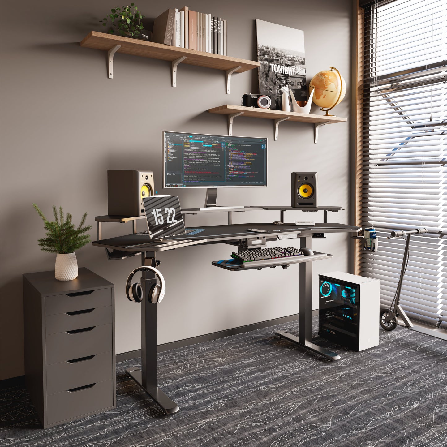 Aero Pro Wing-Shaped Standing Desk (72"x23")