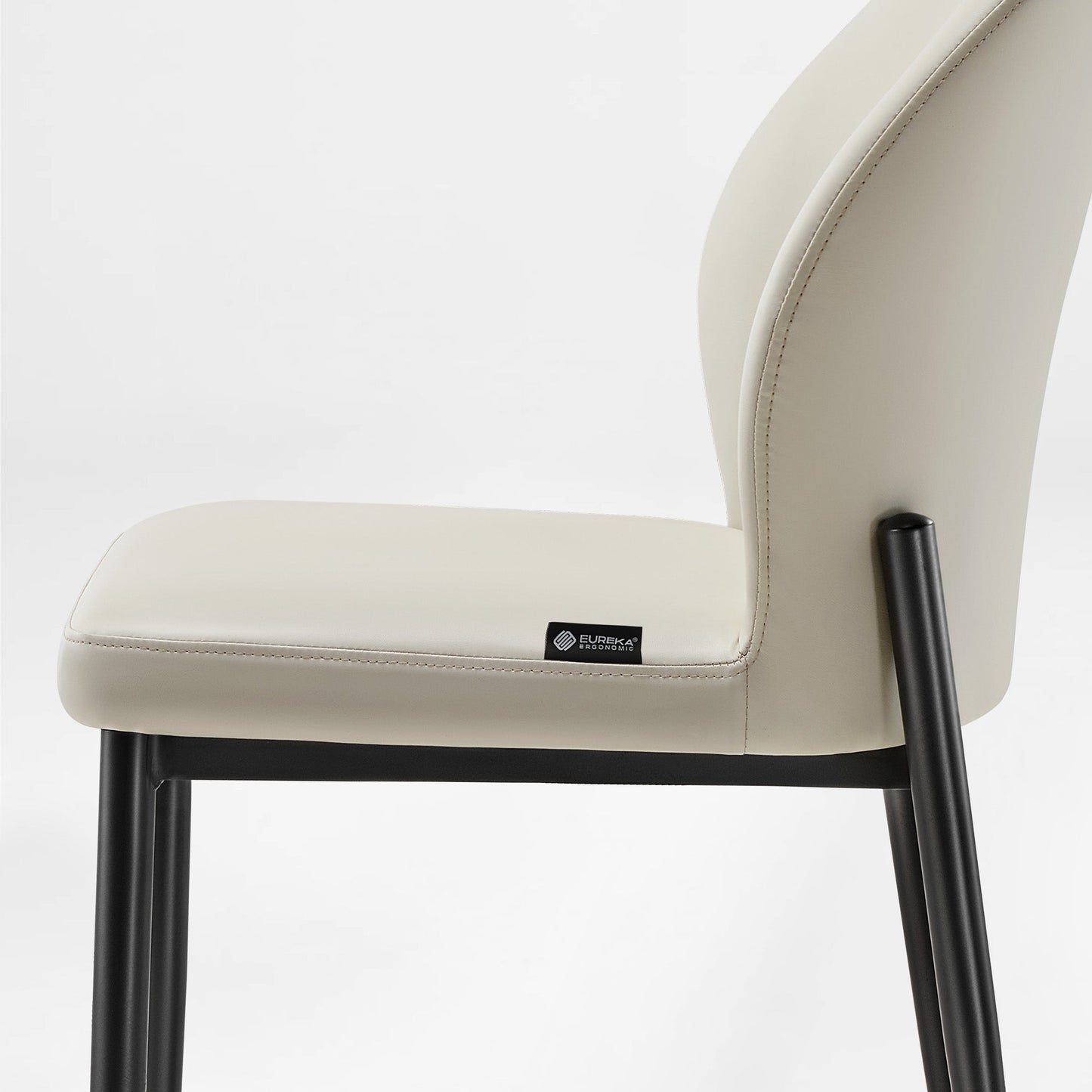 Chic, Upholstered Dining Side Chair Set of 2, Off-White