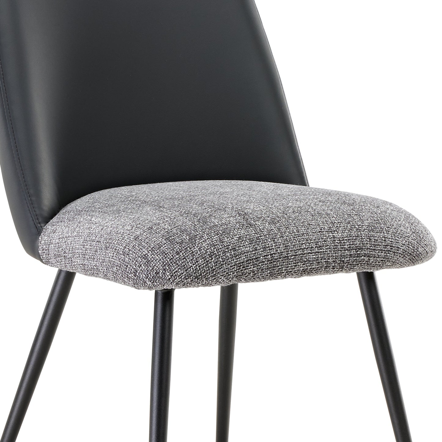 Solace, Upholstered Dining Side Chairs Set of 2, Black Gray
