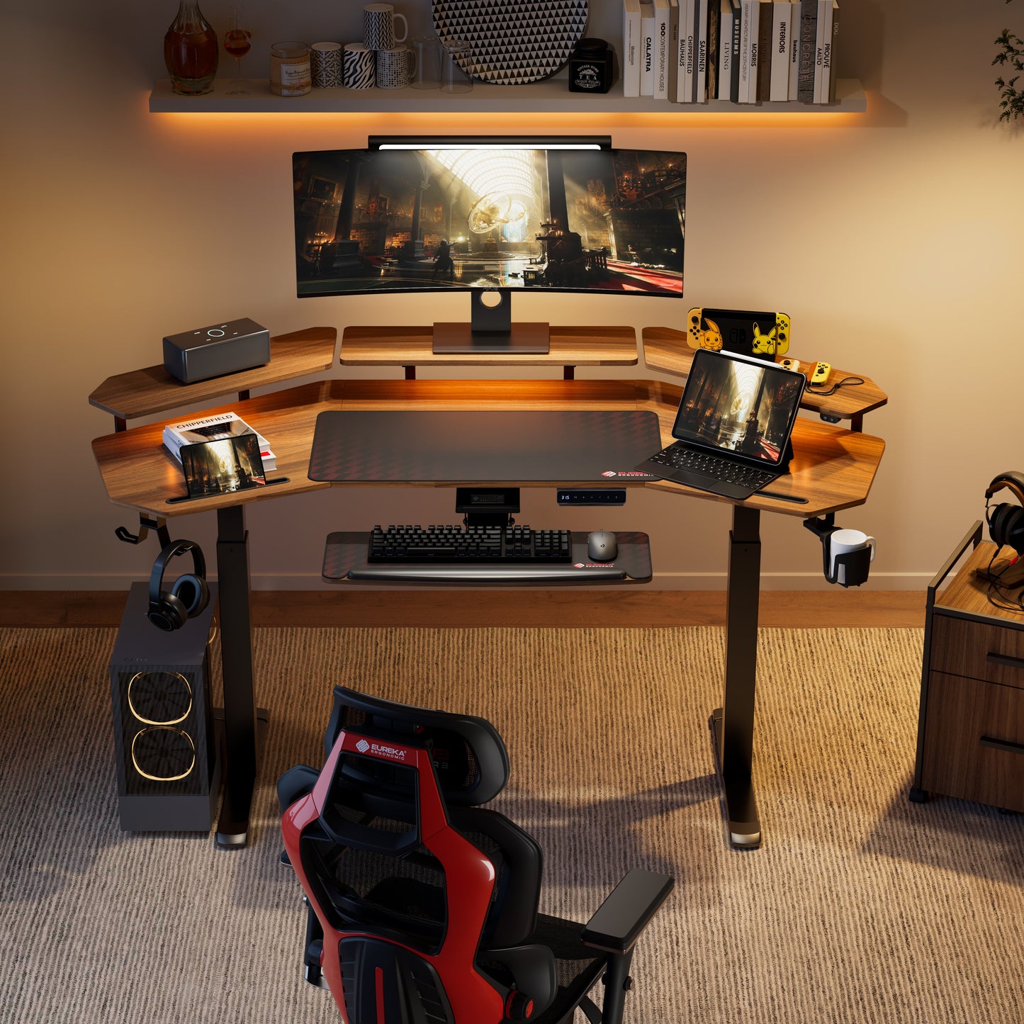 Aero Pro Wing-Shaped Standing Desk (72"x23")