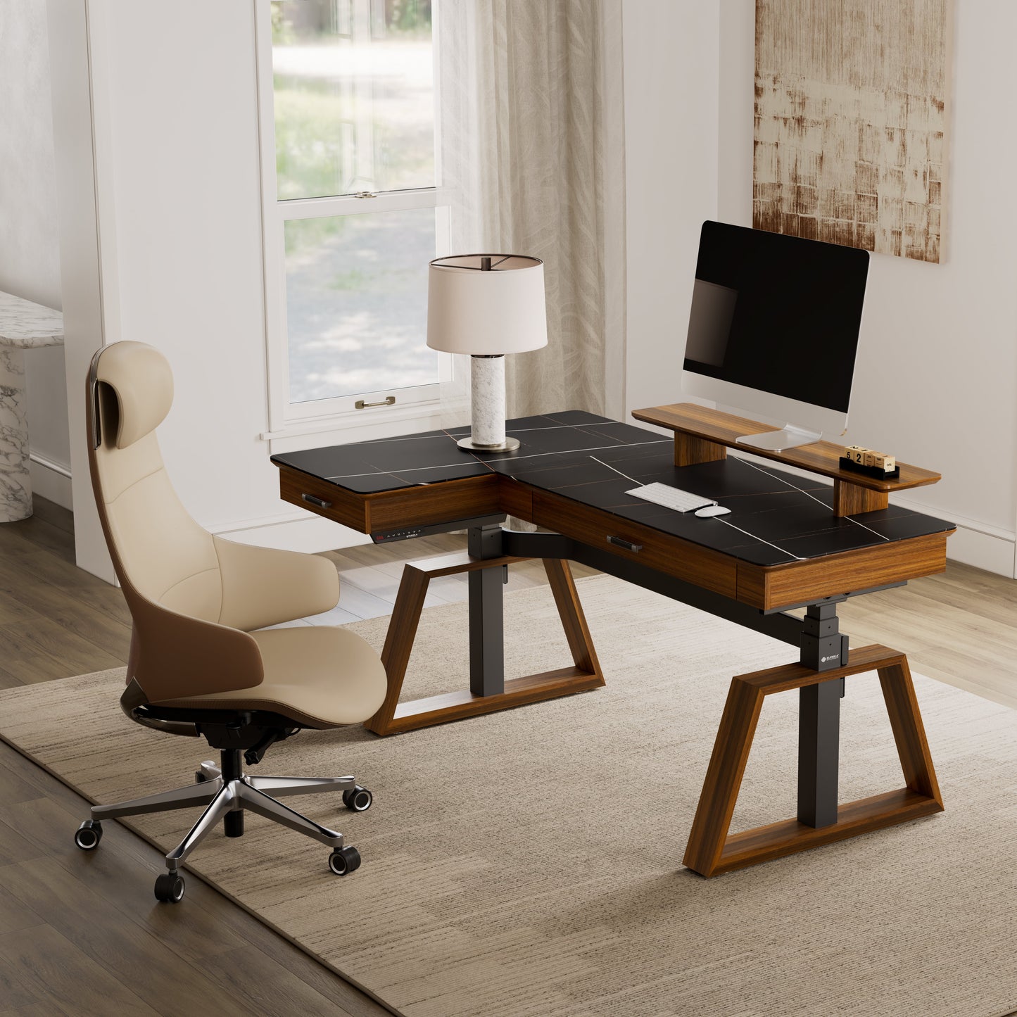 Executive Office Set:  Ark Standing Desk & Premium Executive Chair