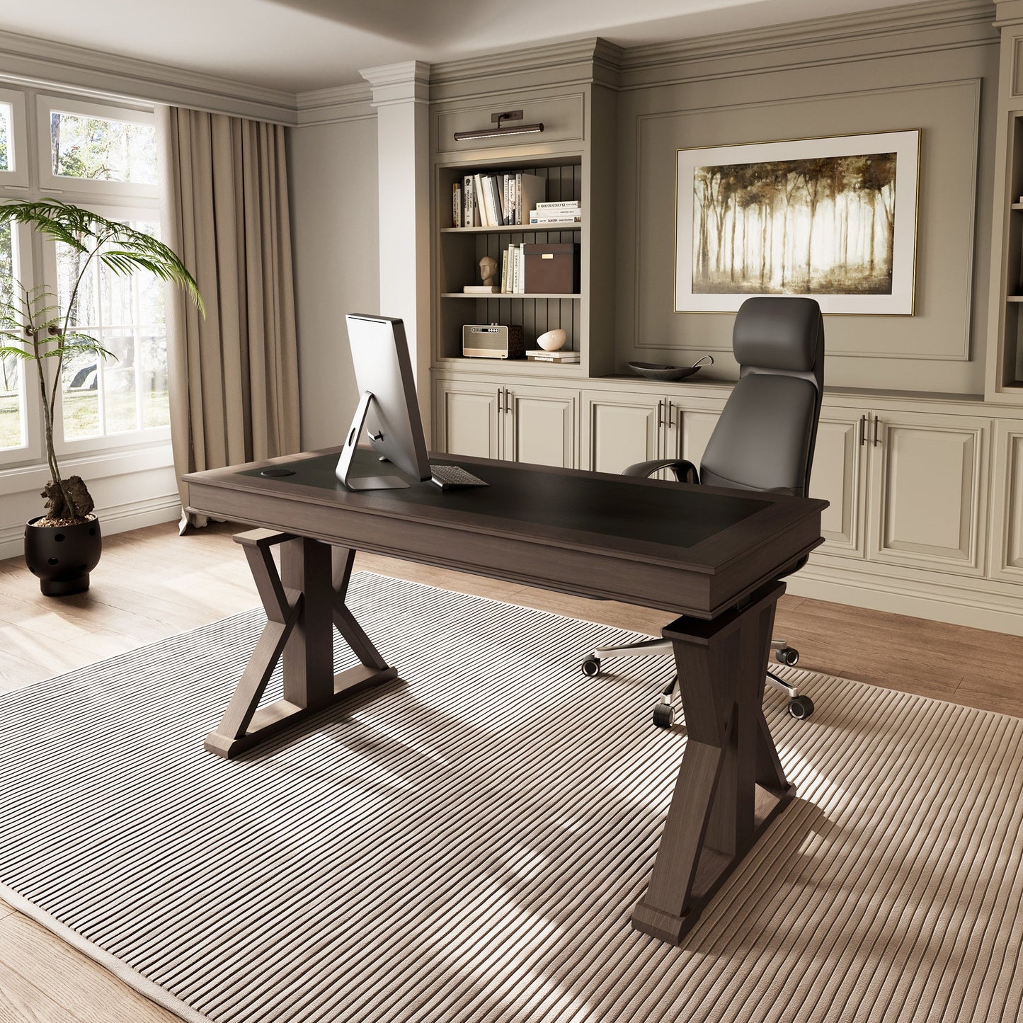 Executive Office Set: Ark X Standing Desk & Executive Office Chair